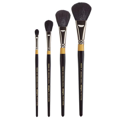 KINGART® Original Gold® 9275 Oval Mop Super Soft Dyed Black Natural Goat Hair Series Premium Multimedia Artist Brushes Out of the Wood